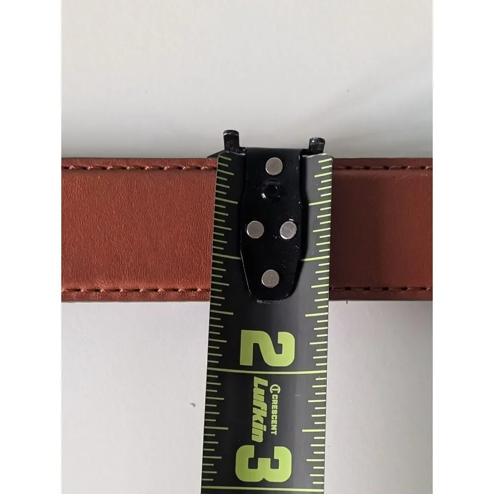 Vince Camuto Belt Men Large Brown Genuine Leather Studded Buckle